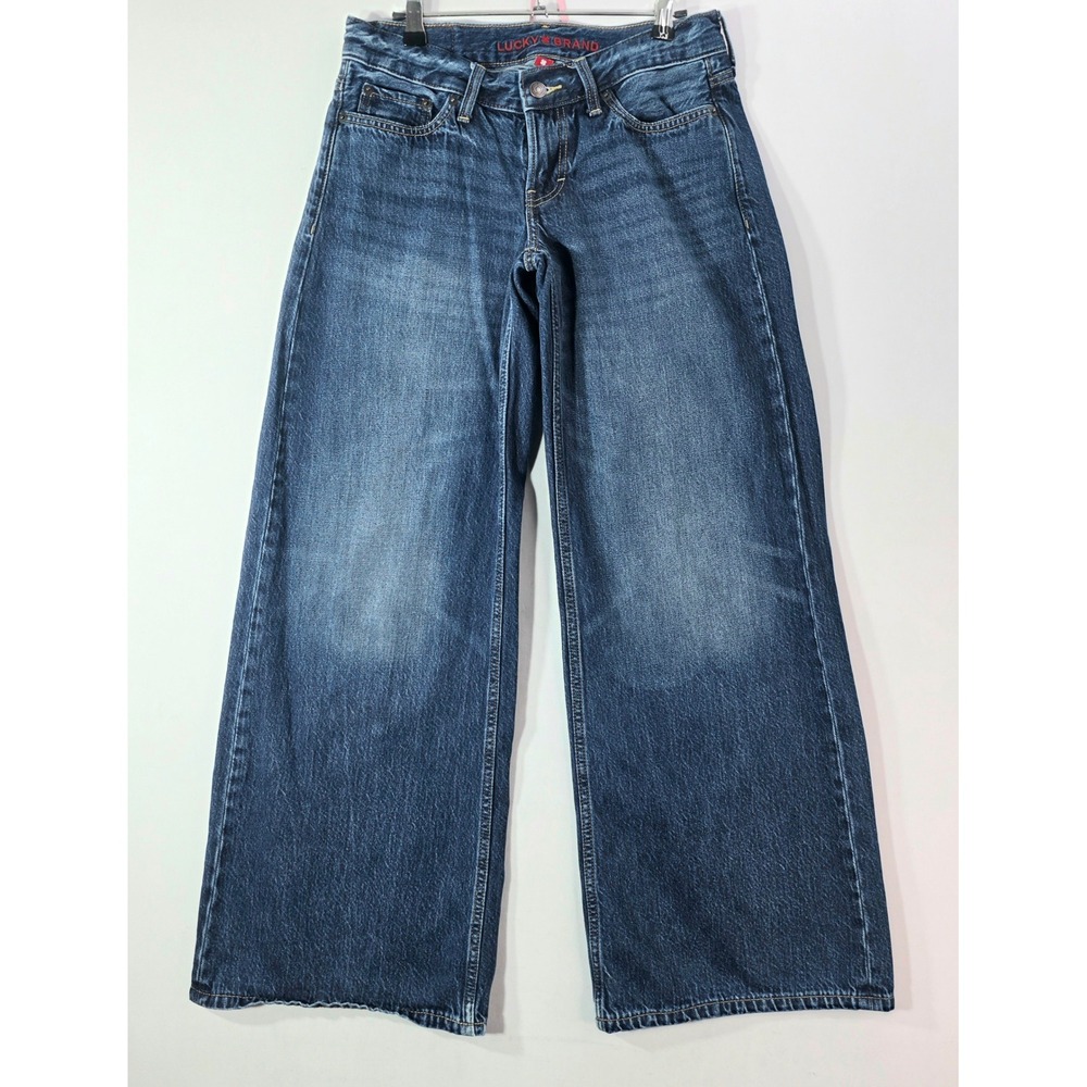 Lucky Brand Super Low Rise Ultra Wide Leg Jeans Denim TAG 4/27R Y2K Boho (31×31)